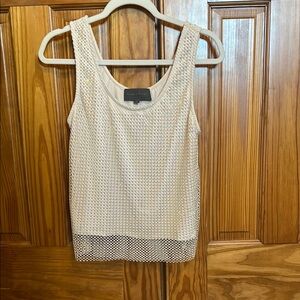 Anthropologie Black and White Sequin Tank Top